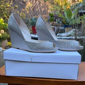 Calvin Klein Textured Gray Wedges